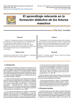 El aprendizaje relevante en la formación didáctica de los futuros