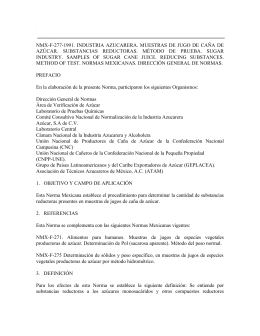 nmx-f-277-1991. industria azucarera. muestras de jugo de