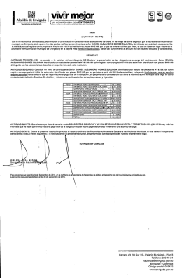 Page 1 Alcaldía de Envigado Secretaría de Hacienda vivir mejor