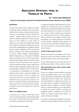 Analgesia Epidural Obstétrica