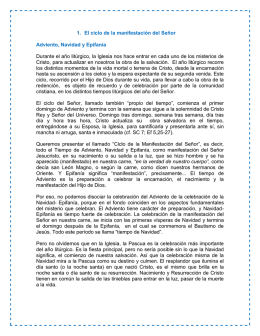 1. El ciclo de la manifestación del Señor Adviento, Navidad y