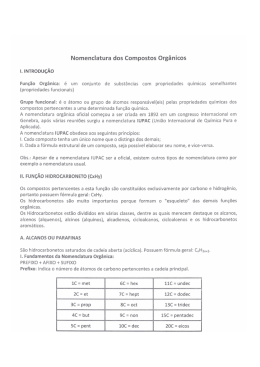Nomenclatura dos Compostos Orgânicos