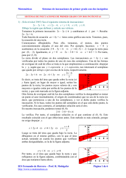 Matemáticas Sistemas de inecuaciones de primer grado con dos