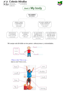 Mi cuerpo está dividido en tres partes: cabeza,tronco y extremidades.