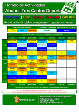 Horario de Actividades - Concejalía de Deportes | Ayuntamiento de