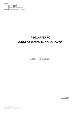 reglamento para la defensa del cliente grupo cimd
