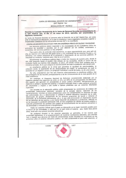 Resolución de la Junta de Personal Docente DAT Sur