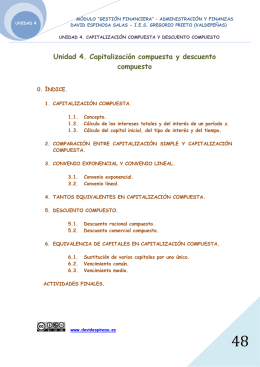 Unidad 4. Capitalización compuesta y descuento