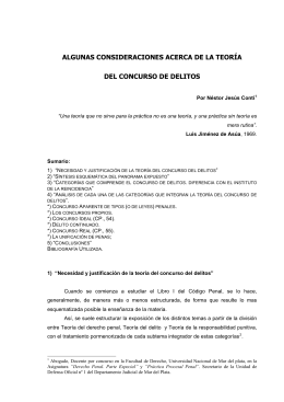 algunas consideraciones acerca de la teora del concurso de delitos