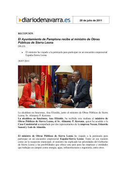 El Ayuntamiento de Pamplona recibe al ministro de Obras Públicas
