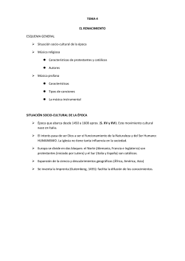 TEMA 4 EL RENACIMIENTO ESQUEMA