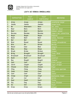 LISTA DE VERBOS IRREGULARES INFINITIVE PAST SIMPLE