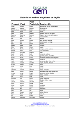 Lista de los verbos irregulares en inglés