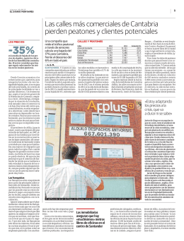 Las calles más comerciales de Cantabria pierden peatones y