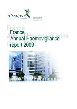 2009 - Annual Haemovigilance report (12/04/2011)
