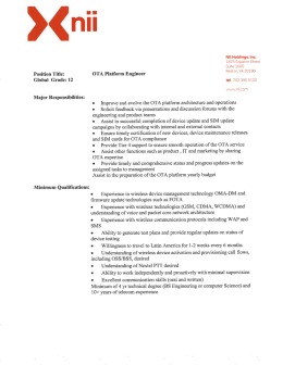 OTA Platforms Engineer