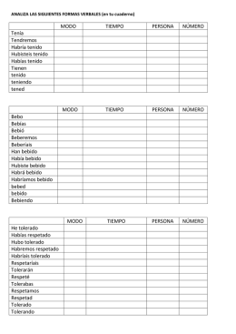 analiza las siguientes formas verbales
