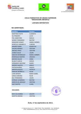 Apellidos Nombre MARTINEZ HUETE ELIZABETH GIL PINDADO