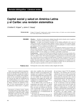 Capital social y salud en América Latina y el Caribe: una revisión