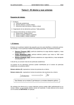 Tema 2 El átomo y sus uniones
