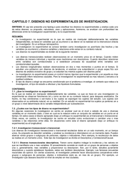 capitulo 7. diseños no experimentales de investigacion.