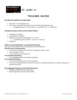 Teacher Guide and Answers – El Verbo IR