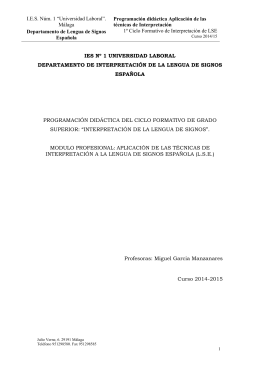 I.E.S. Núm. 1 “Universidad Laboral”. Málaga Programación didáctica