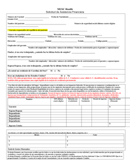 MUSC/CMH/UMA Application for Financial Assistance