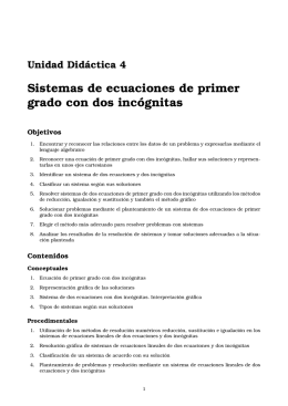 Sistemas de ecuaciones de primer grado con dos incógnitas