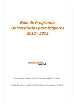 Programas universitarios para mayores 2012-2013