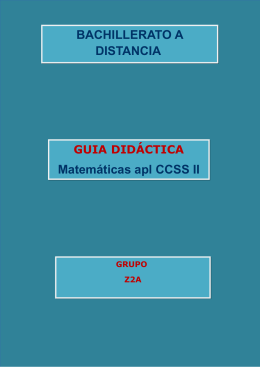 BACHILLERATO A DISTANCIA Matemáticas apl