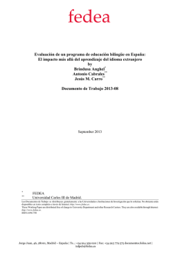 Evaluación de un programa de educación bilingüe en Espanña: El