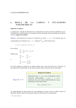 Regla de la Cadena y Ecuaciones Parametricas
