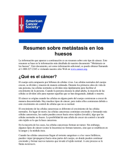 Resumen Sobre Metástasis En Los Huesos