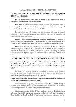 LA PALABRA DE DIOS EN LA CATEQUESIS LA PALABRA DE