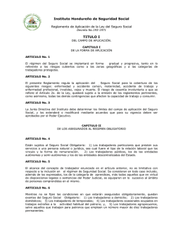 Reglamento de aplicación de la ley del IHSS