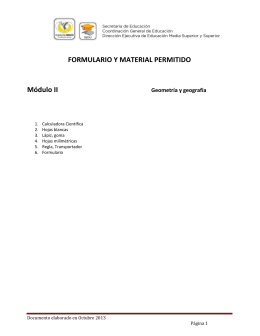FORMULARIO Y MATERIAL PERMITIDO Módulo II