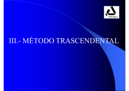 Epistemologia Método Trascendental.