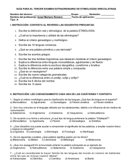 1. Escribe la definición real y etimológica de la palabra