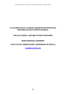 la palabra de eco. rasgos lingüísticos propios del discurso de una