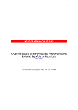 Neuropatías Adquiridas - Sociedad Española de Neurología