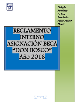Beca Don Bosco 2016 - Colegio Salesiano P. Jose Fernandez Perez