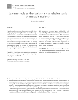 La democracia en Grecia clásica y su relación con la democracia