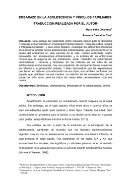 EMBARAZO EN LA ADOLESCENCIA Y VÍNCULOS FAMILIARES