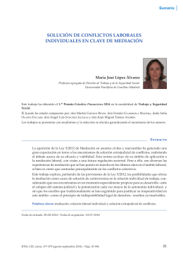 solución de conflictos laborales individuales en clave de mediación