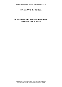Informe Nº 12 del CENCyA MODELOS DE INFORMES DE AUDITORÍA