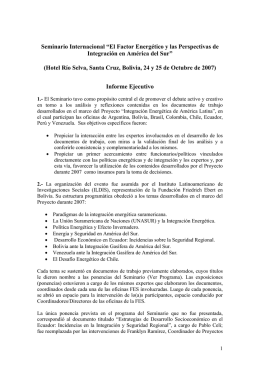 Seminario Internacional “El Factor Energético y las