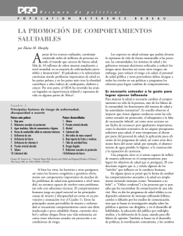 La promoción de comportamientos saludables