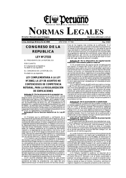 LEY 27333 - Ministerio de Vivienda, Construcción y Saneamiento