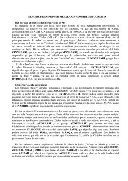 EL MERCURIO: PRIMER METAL CON NOMBRE MITOLÓGICO Del